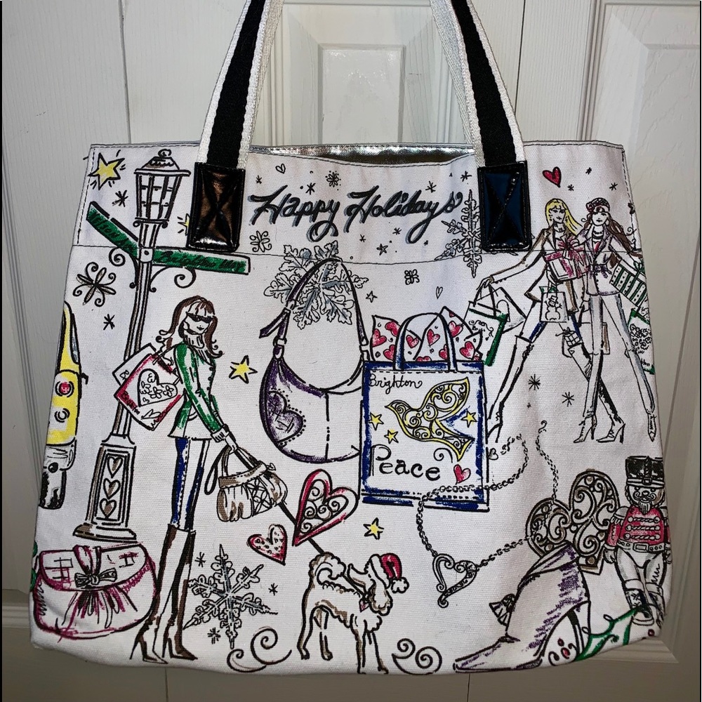 Brighton Happy Holidays Cheerful Canvas Tote